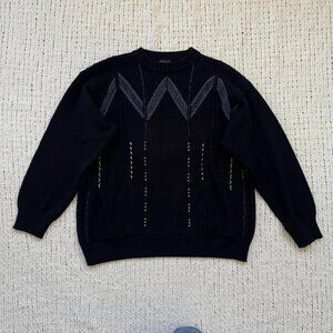 Men's Pelo Classic 90's Black Vintage Sweater - Size Medium